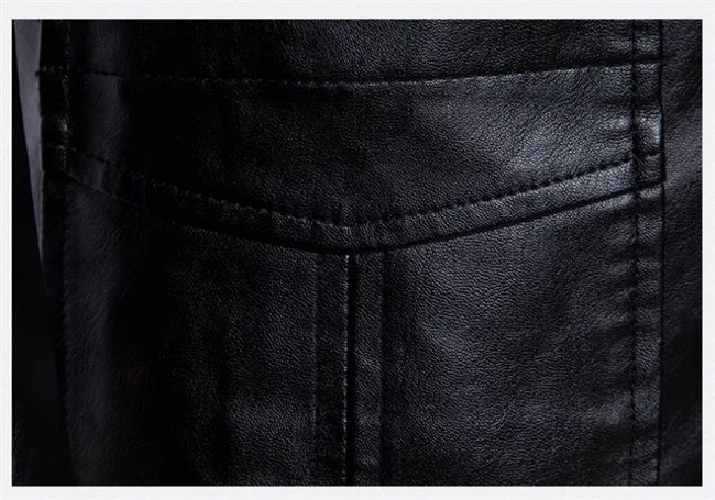 2024 New Men Business Casual Leather Jacket Black / khaki Fashion Male Suit Collar Coats Large Size 5XL Slim Fit Top - Image 26