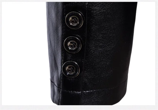 2024 New Men Business Casual Leather Jacket Black / khaki Fashion Male Suit Collar Coats Large Size 5XL Slim Fit Top - Image 27