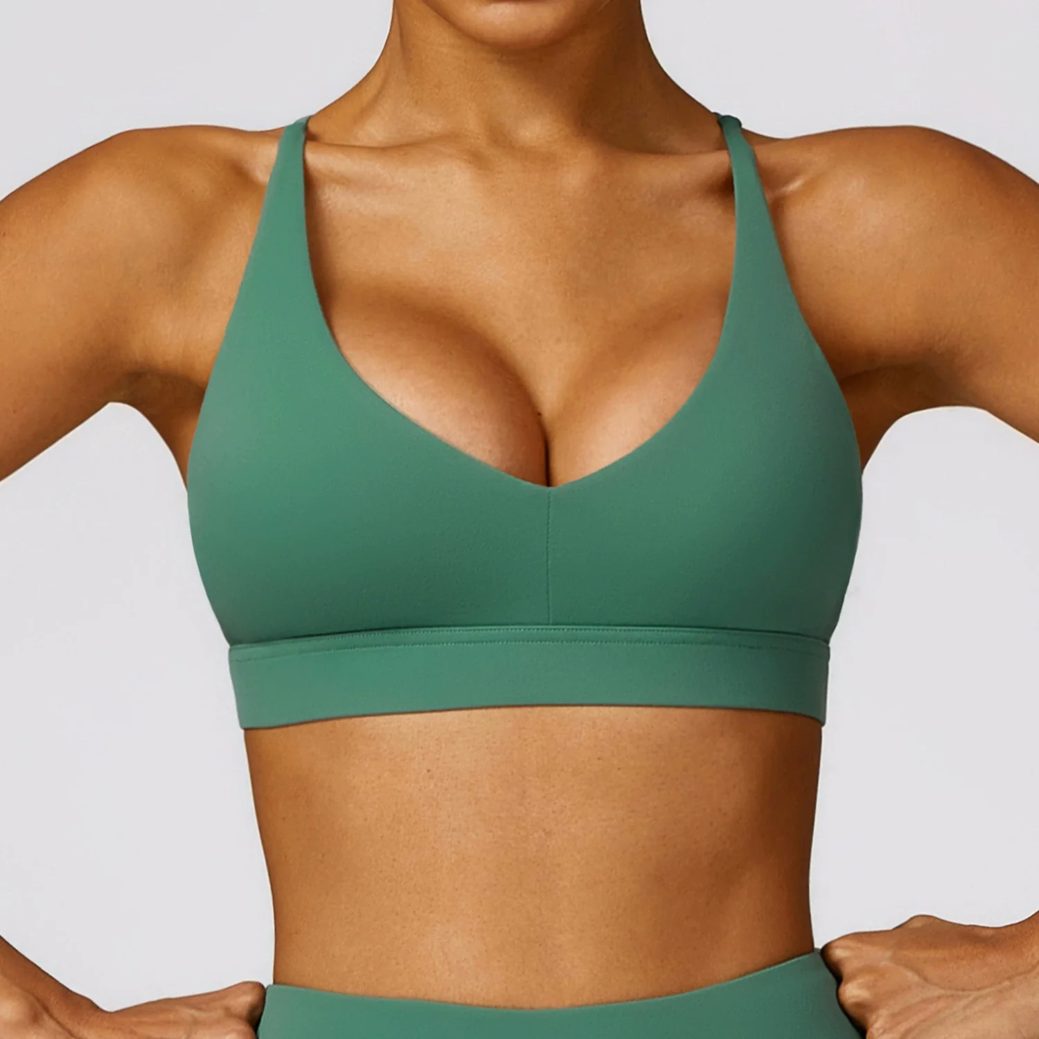 2024 Spring Tight Brushed Back Yoga Clothes Running Shockproof Sports Bra Quick-Drying Fitness Vest with Chest Pad - Image 7