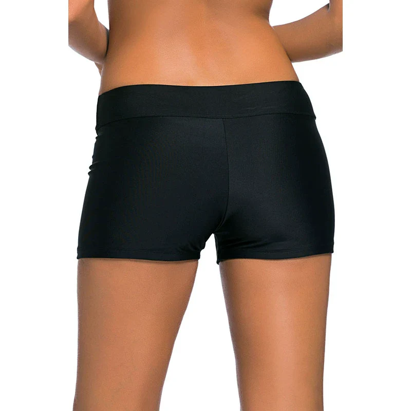 2024 Summer Boxer Swimming Trunks Women's Fashion New Arrival Hot Spring Vacation Black Low Waist Women's Boxer Beach Pants - Image 3
