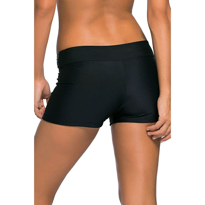 2024 Summer Boxer Swimming Trunks Women's Fashion New Arrival Hot Spring Vacation Black Low Waist Women's Boxer Beach Pants - Image 4