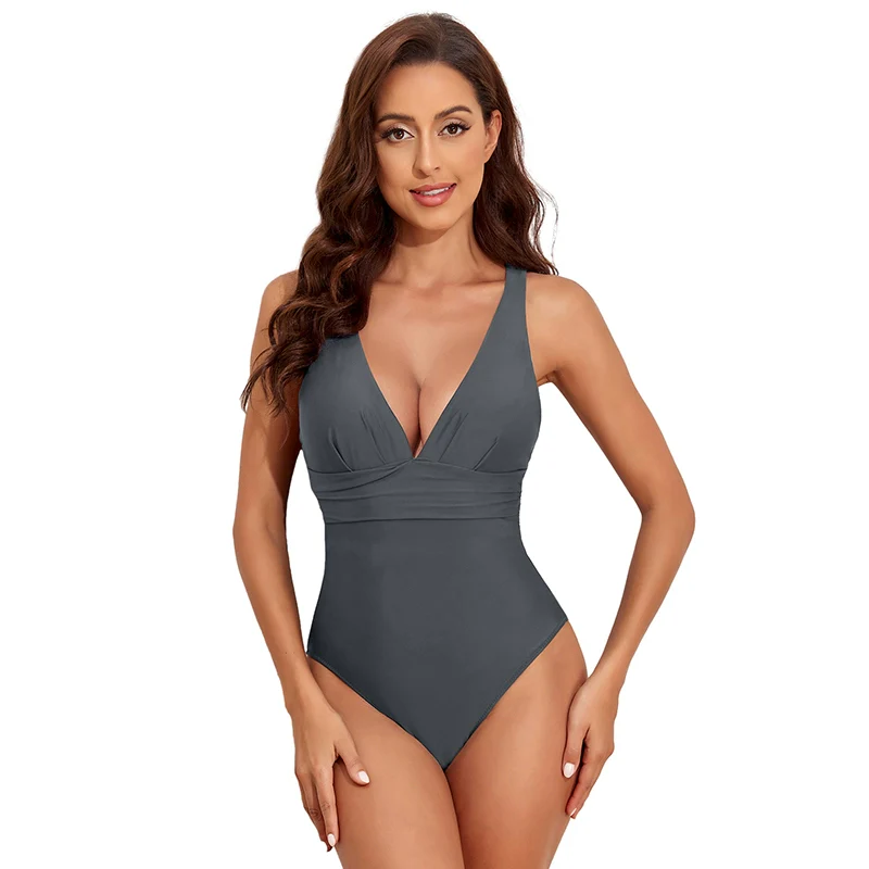 2024 Summer New Arrival Triangle One-Piece Swimsuit Female Fashion Seaside Vacation Sexy Large V-neck Bikini Swimsuit Female - Image 13