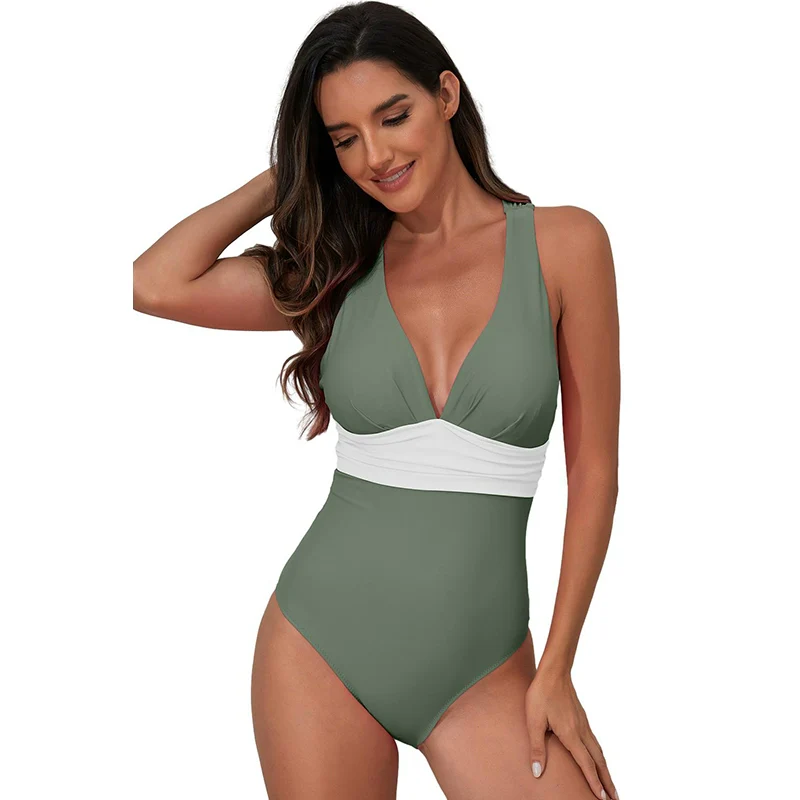 2024 Summer New Arrival Triangle One-Piece Swimsuit Female Fashion Seaside Vacation Sexy Large V-neck Bikini Swimsuit Female - Image 6