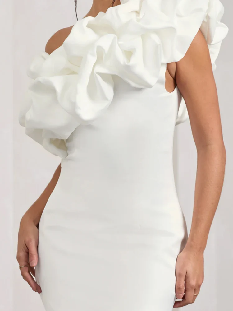 2024HotSellingPromWomen'sSlimFitSexyAngledCollarSleevelessBacklessFungusTubeTopHipDressElegantSolidColorPartyBanquetEveningDress - Image 4