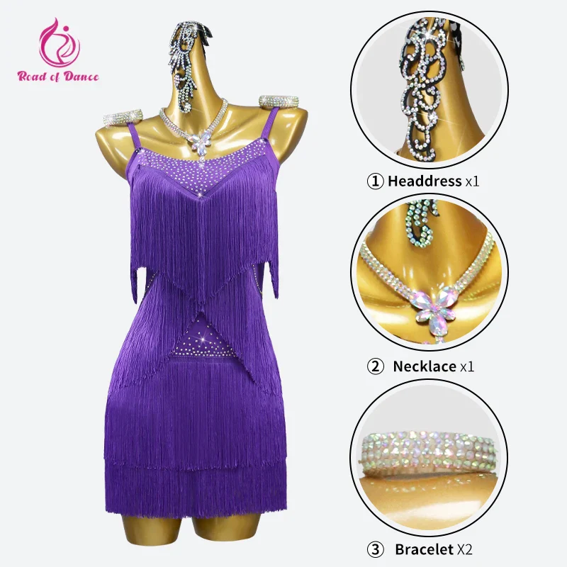 2025 Dress For Dance Parties Dancewear Women's Latin Dance Suit Sexy Clothing Kids Fringed Skirt Practice Ballroom Costume Stage - Image 6
