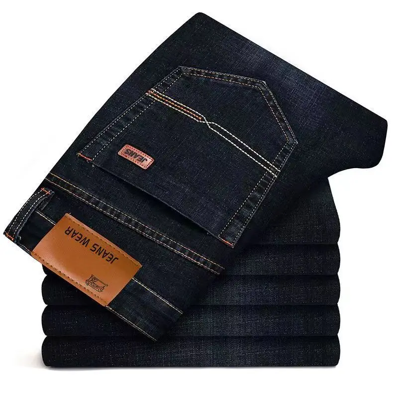 2025 Men NEW Men's Fashion Business Jeans Classic Style Casual Stretch Slim Jean Pants Male Brand Denim Trousers Black Blue Mens - Image 5