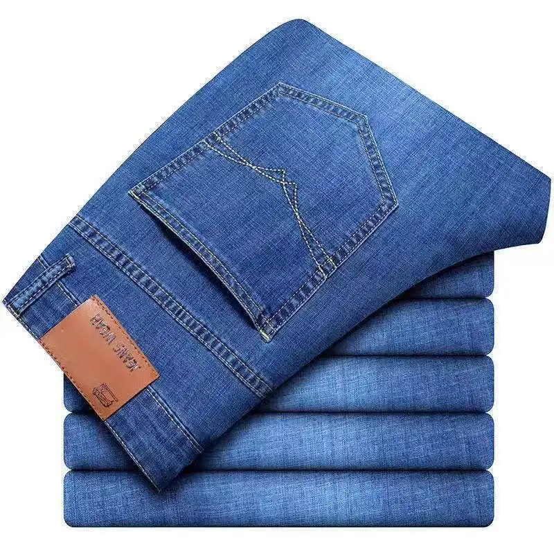 2025 Men NEW Men's Fashion Business Jeans Classic Style Casual Stretch Slim Jean Pants Male Brand Denim Trousers Black Blue Mens - Image 6
