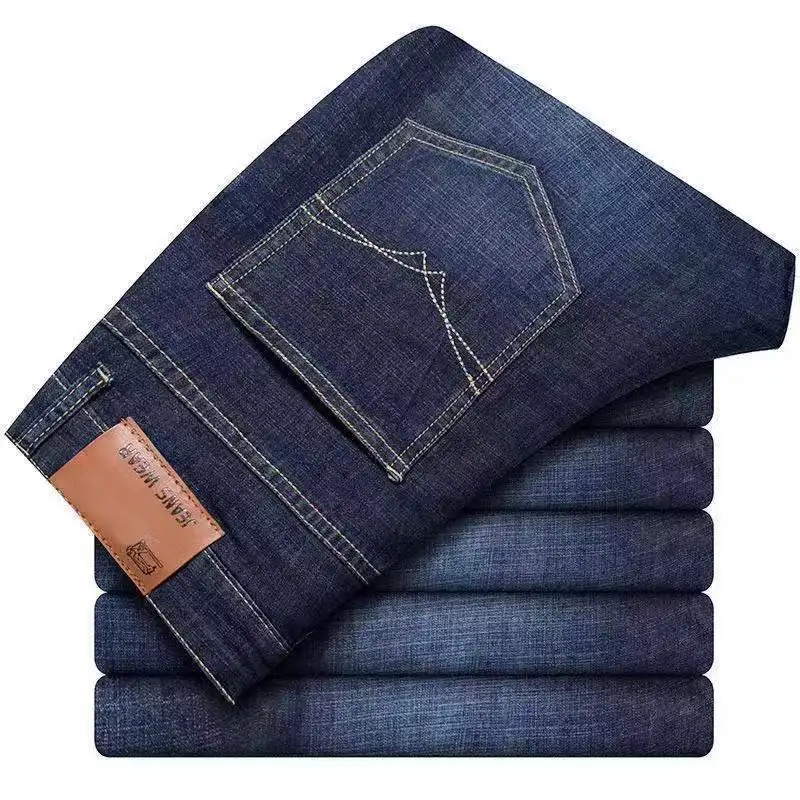 2025 Men NEW Men's Fashion Business Jeans Classic Style Casual Stretch Slim Jean Pants Male Brand Denim Trousers Black Blue Mens - Image 7