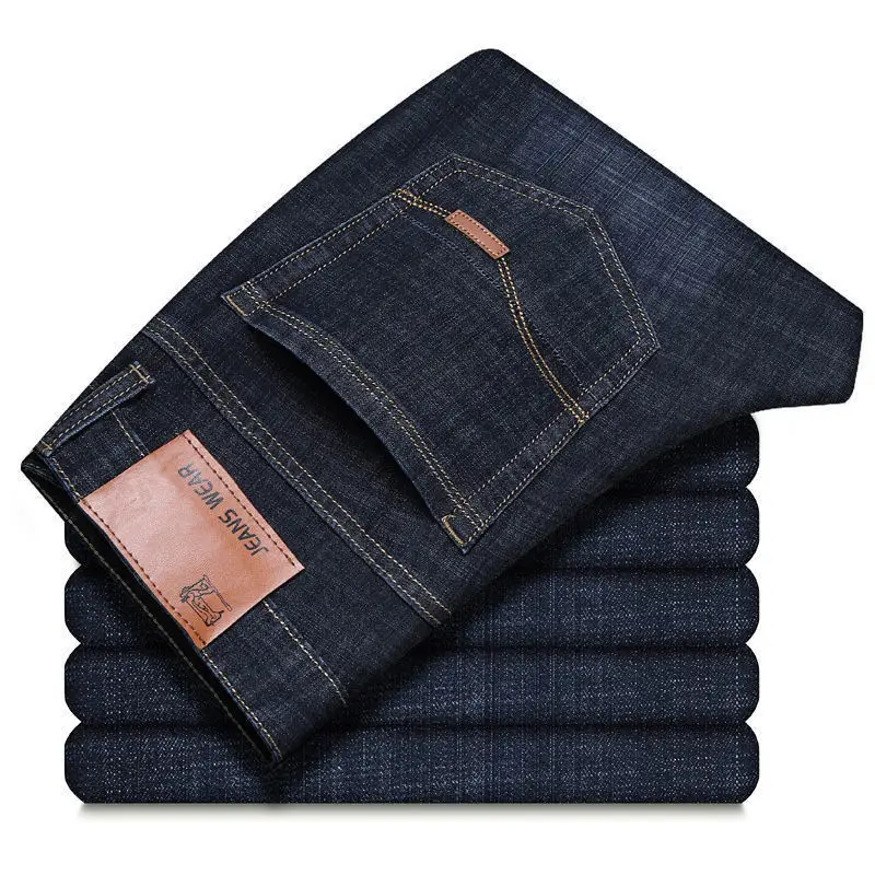 2025 Men NEW Men's Fashion Business Jeans Classic Style Casual Stretch Slim Jean Pants Male Brand Denim Trousers Black Blue Mens - Image 6
