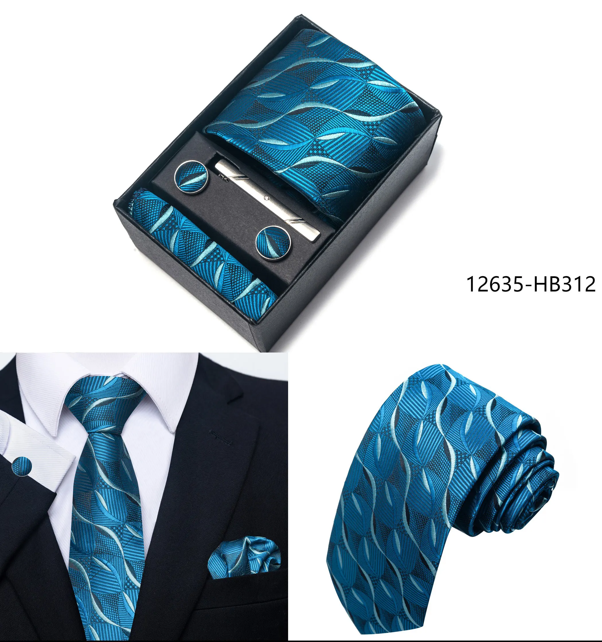 2025 New Design Fashion Brown Paisley Tie Handkerchief Cufflink Set For Men Necktie Clothing Accessories Birthday Present - Image 31