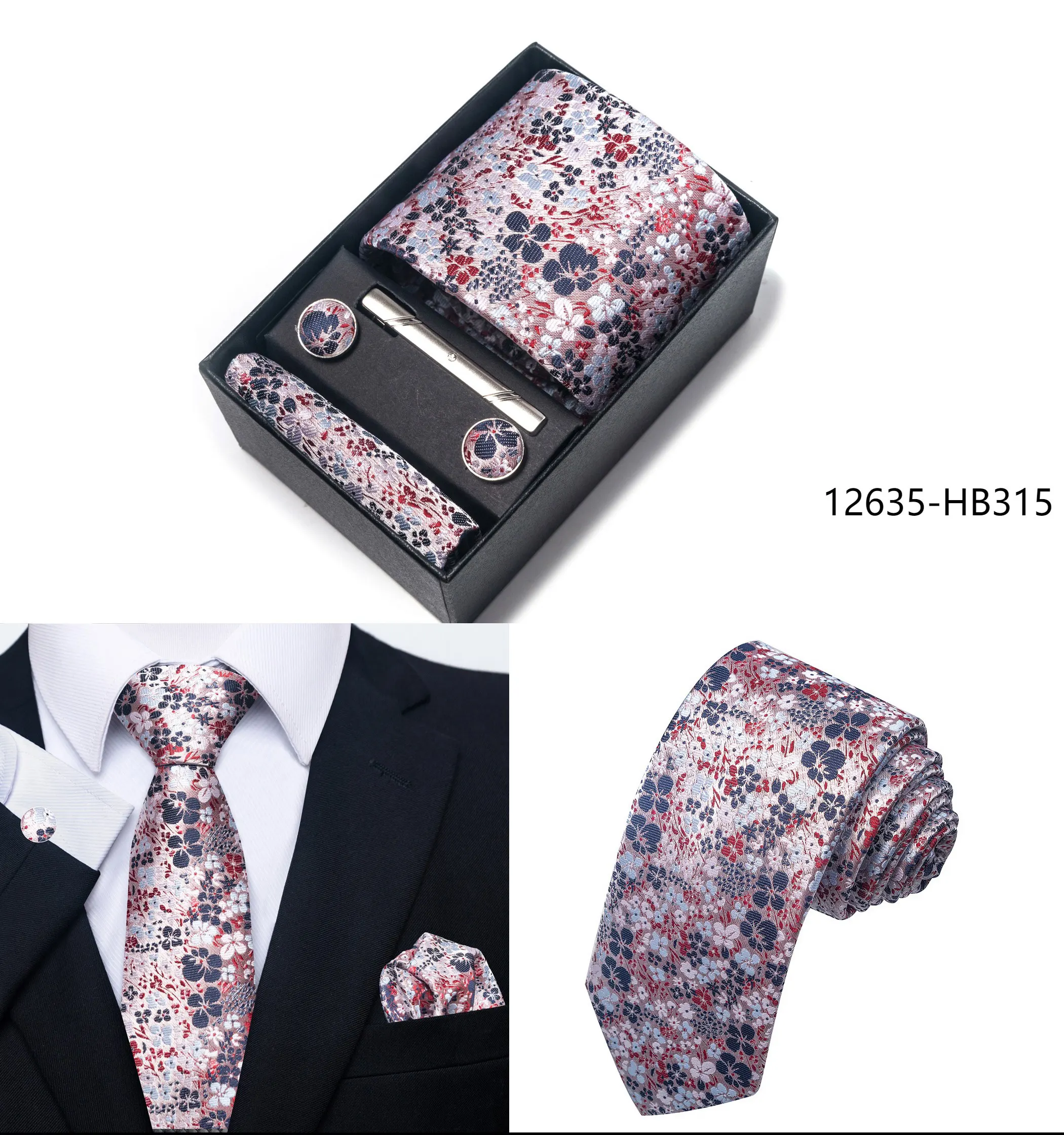 2025 New Design Fashion Brown Paisley Tie Handkerchief Cufflink Set For Men Necktie Clothing Accessories Birthday Present - Image 34