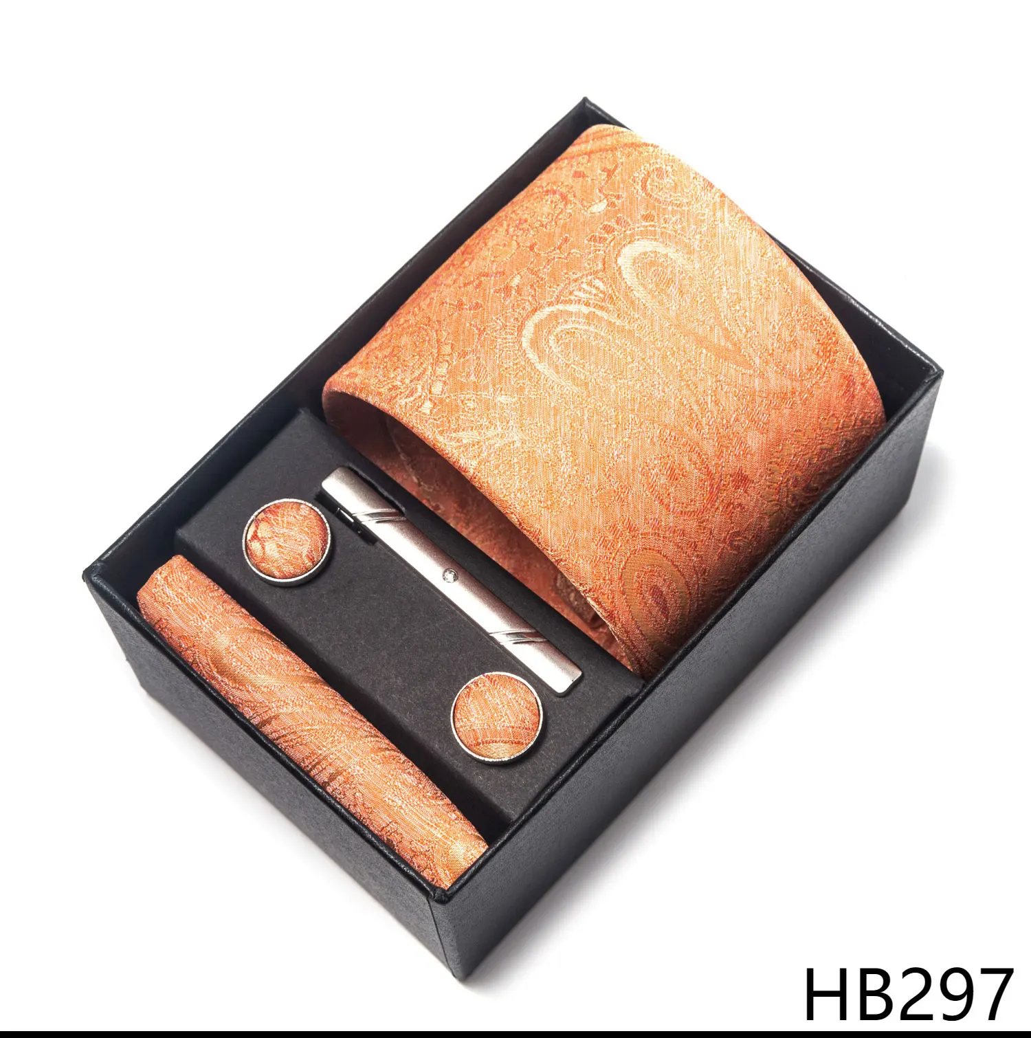 2025 New Design Fashion Brown Paisley Tie Handkerchief Cufflink Set For Men Necktie Clothing Accessories Birthday Present - Image 40