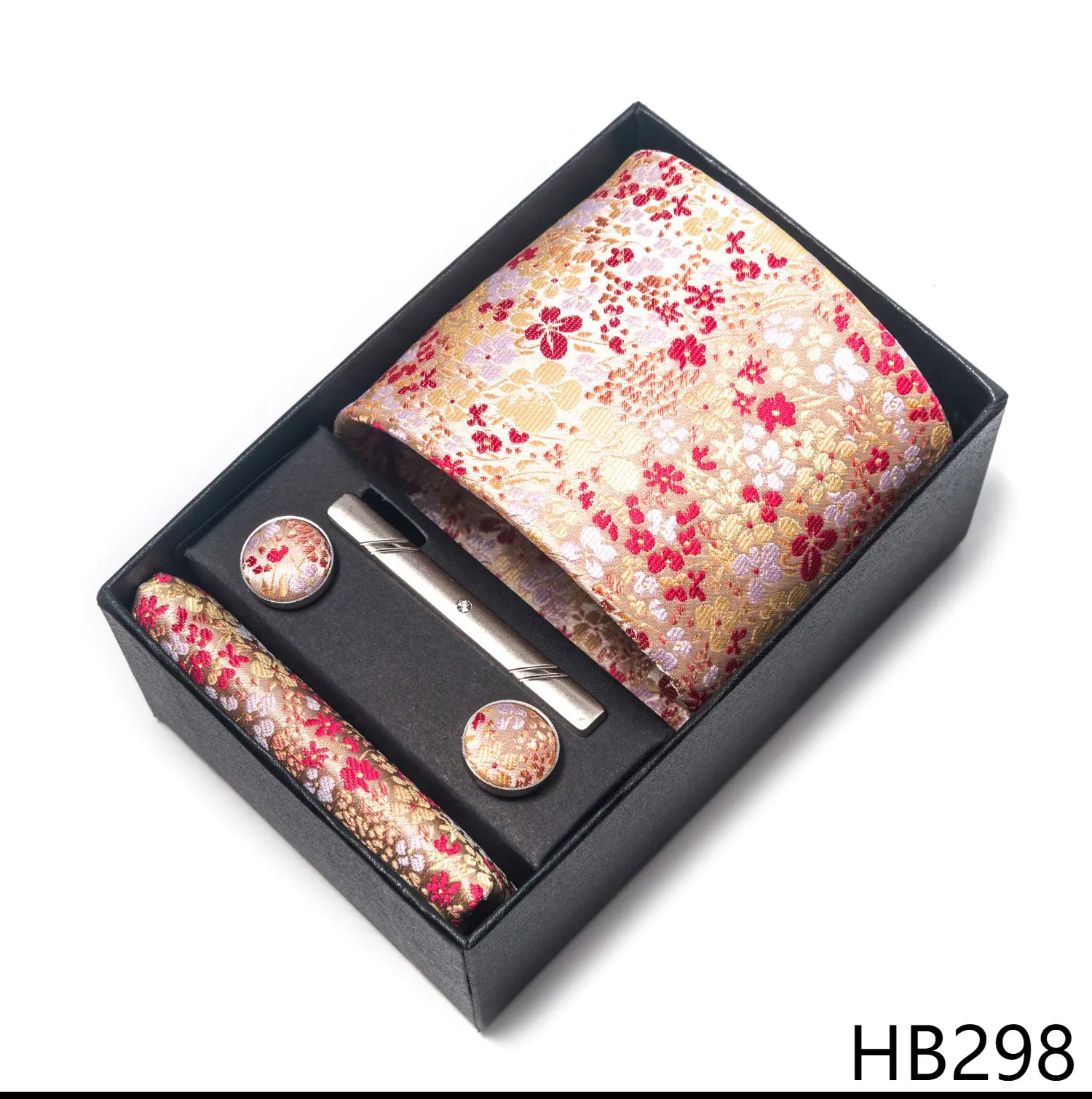 2025 New Design Fashion Brown Paisley Tie Handkerchief Cufflink Set For Men Necktie Clothing Accessories Birthday Present - Image 47