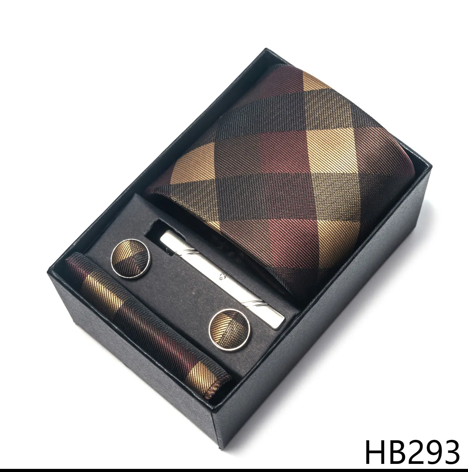 2025 New Design Fashion Brown Paisley Tie Handkerchief Cufflink Set For Men Necktie Clothing Accessories Birthday Present - Image 58
