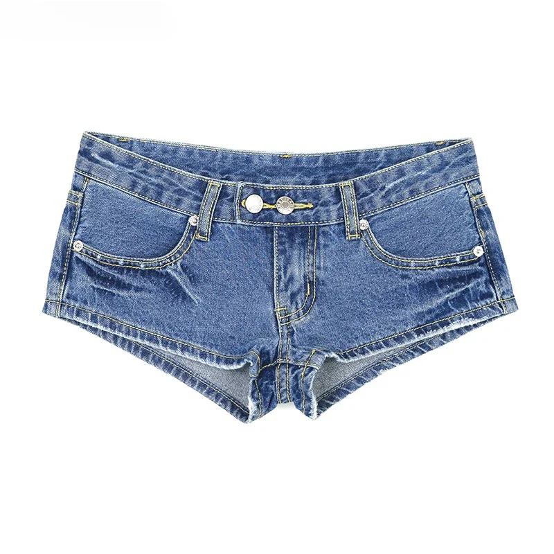 2025 New Fashion Low Waist Denim Shorts Nightclub Spice girls Sexy Women Hot Jeans Jeans Short Pants Washed Blue Short Bottoms - Image 5