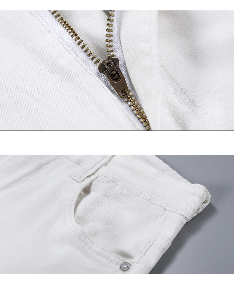 2025 New Spring Summer Jeans Men Fashion Casual Classic Style Business Straight Fit Soft Trousers Male Advanced White Pants 40 - Image 14