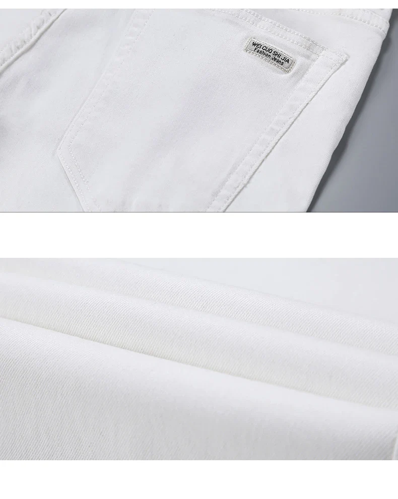 2025 New Spring Summer Jeans Men Fashion Casual Classic Style Business Straight Fit Soft Trousers Male Advanced White Pants 40 - Image 15
