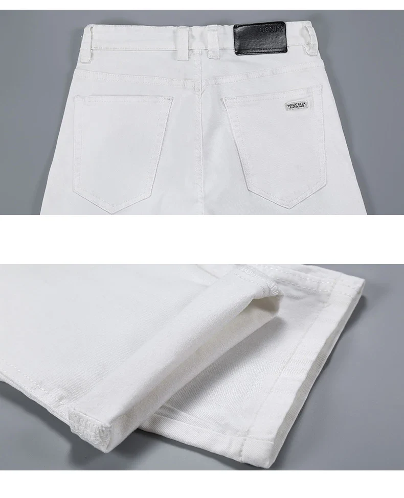 2025 New Spring Summer Jeans Men Fashion Casual Classic Style Business Straight Fit Soft Trousers Male Advanced White Pants 40 - Image 16