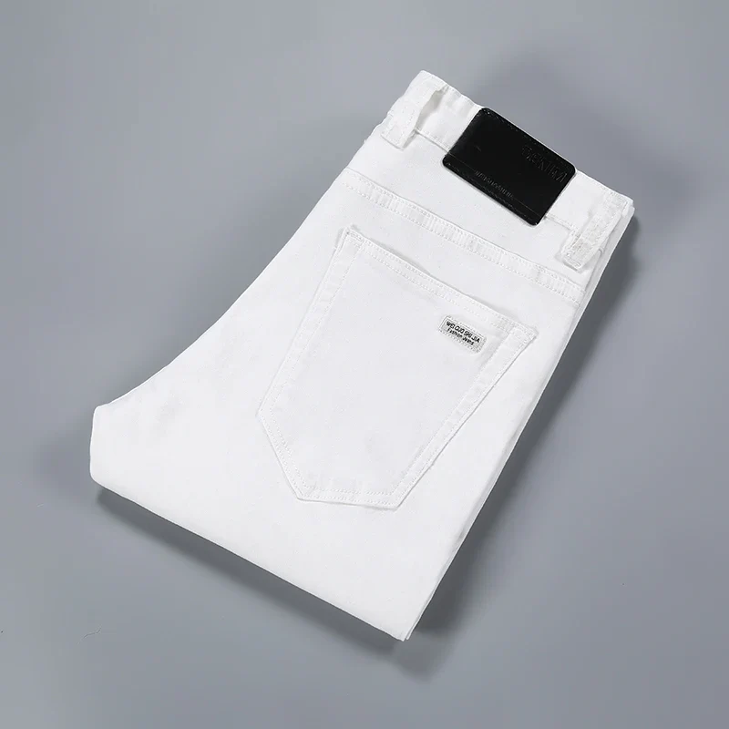 2025 New Spring Summer Jeans Men Fashion Casual Classic Style Business Straight Fit Soft Trousers Male Advanced White Pants 40 - Image 17