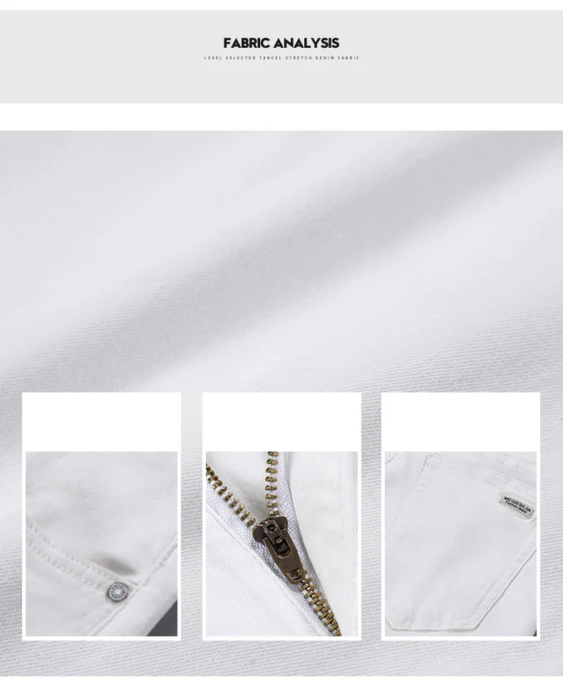 2025 New Spring Summer Jeans Men Fashion Casual Classic Style Business Straight Fit Soft Trousers Male Advanced White Pants 40 - Image 7