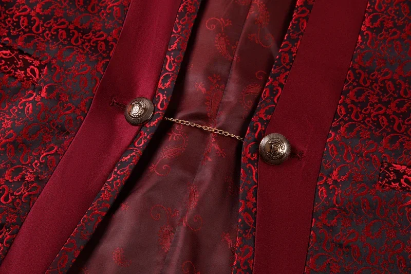 2025 New Wedding Host Performance Men's Suit Dress Three-piece Botanical Floral Pattern  Blazer  for Men with Pants and Vest - Image 36