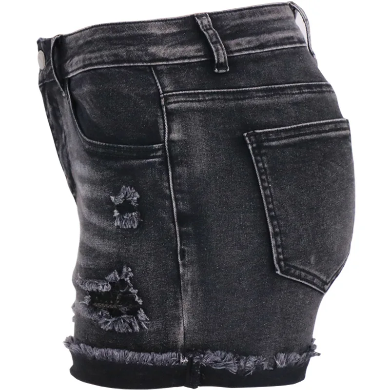 2025 New Women Summer Black Denim Shorts Fashion High Waist Elastic Shorts Jeans S-2XL Global Drop Shipping - Image 3