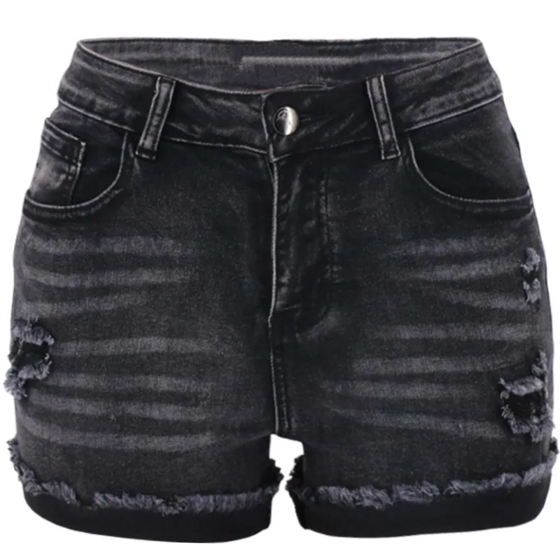 2025 New Women Summer Black Denim Shorts Fashion High Waist Elastic Shorts Jeans S-2XL Global Drop Shipping - Image 4