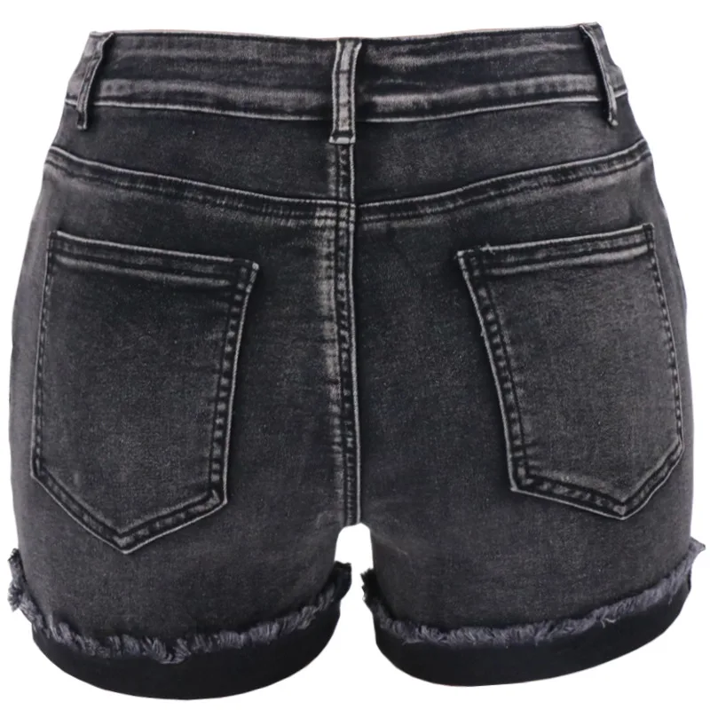2025 New Women Summer Black Denim Shorts Fashion High Waist Elastic Shorts Jeans S-2XL Global Drop Shipping - Image 5