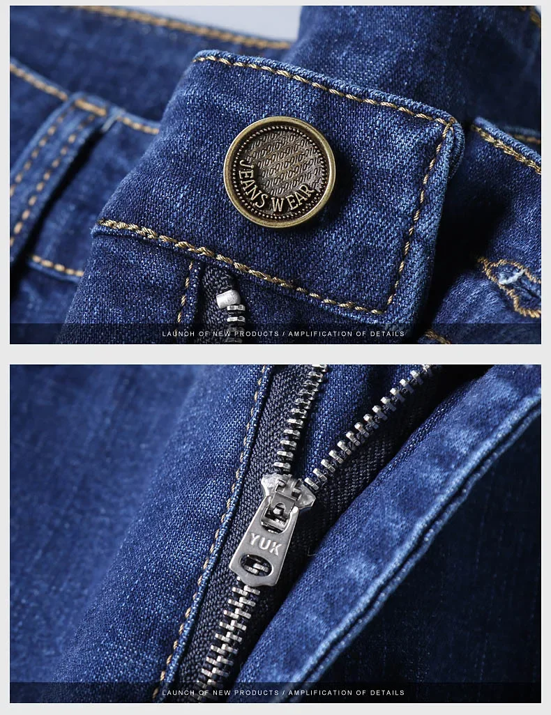 2025 Spring Autumn New Men's Jeans Casual Straight Stretch Fashion Classic Blue Black Work Denim Trousers Male Brand Clothing - Image 19
