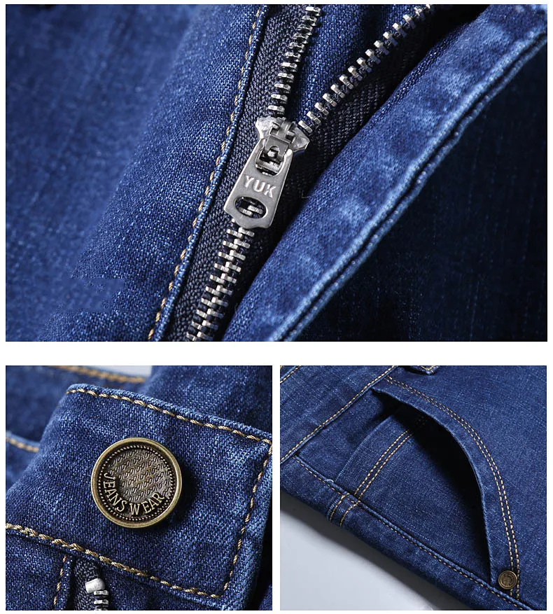 2025 Spring Autumn New Men's Jeans Casual Straight Stretch Fashion Classic Blue Black Work Denim Trousers Male Brand Clothing - Image 9