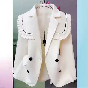 2025 Spring Autumn Suit Jacket Women's Blazer Fashion Mushroom Edge Suit Shawl Detachable Collar Sweet High End Korean Jacket - Image 7