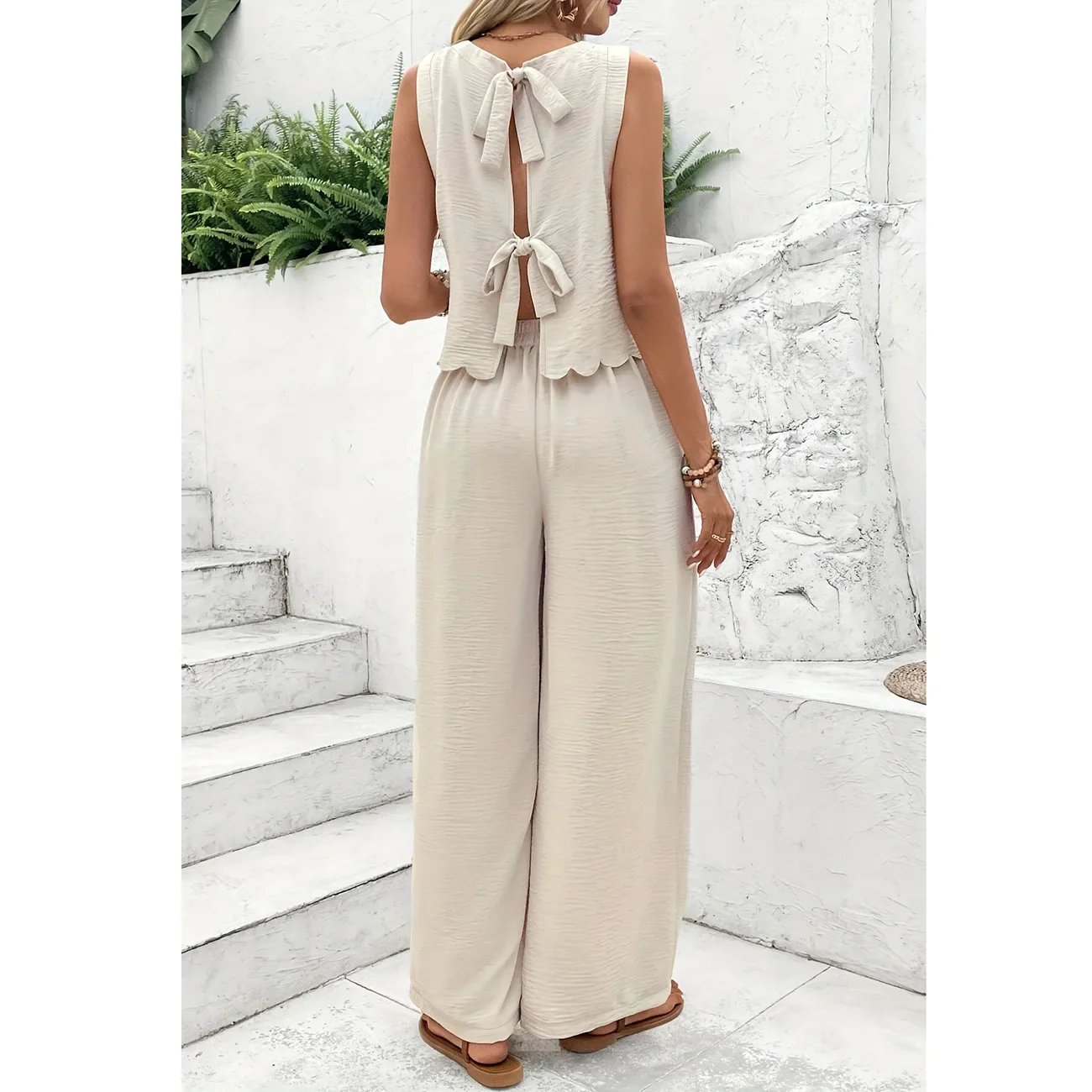 2025 Summer New Women's Fashion Sleeveless Tank Top Casual Pants Set - Image 3