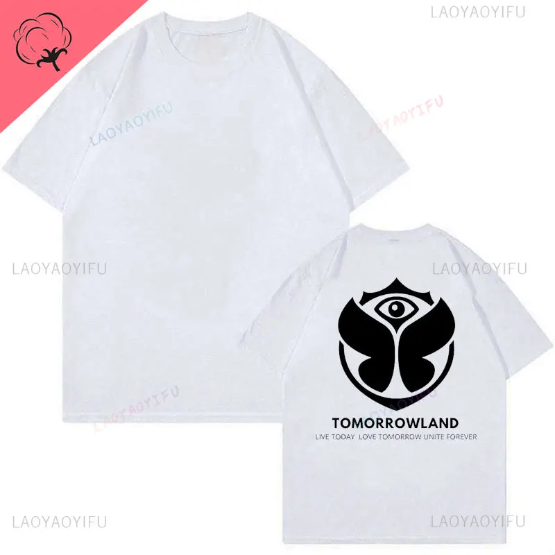 2025 Tomorrowlands Music EDC Electric Syllabic Wear Around The Disco Clothes Pure Cotton Man Women T-shirt Round Collar Tops - Image 17
