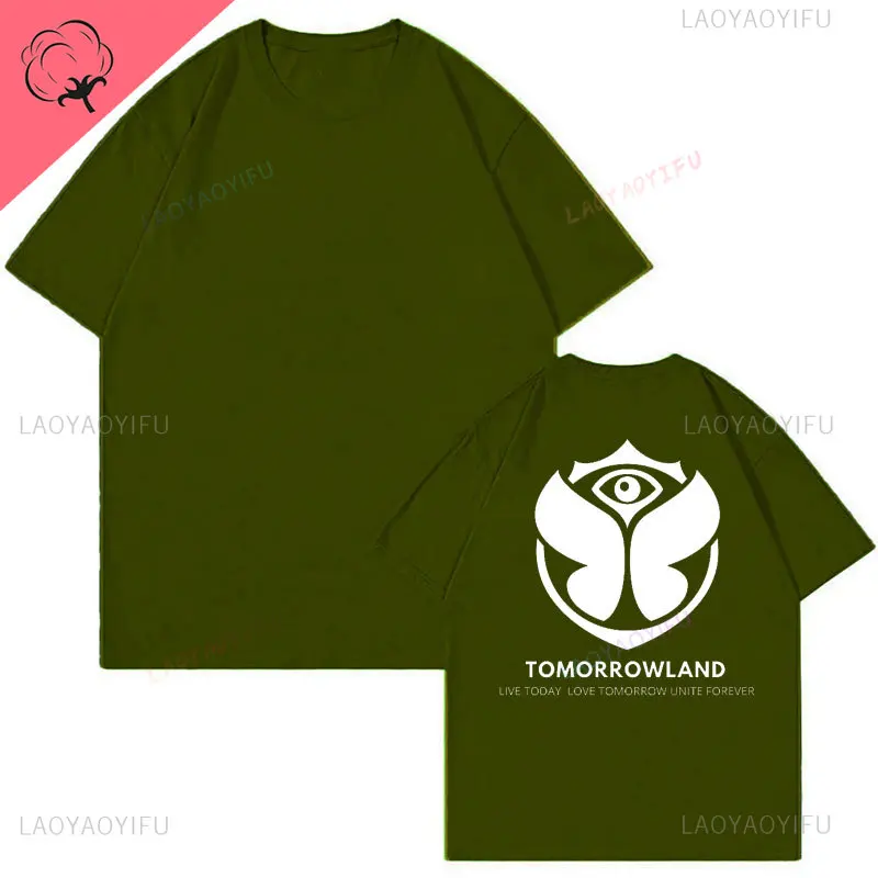 2025 Tomorrowlands Music EDC Electric Syllabic Wear Around The Disco Clothes Pure Cotton Man Women T-shirt Round Collar Tops - Image 18