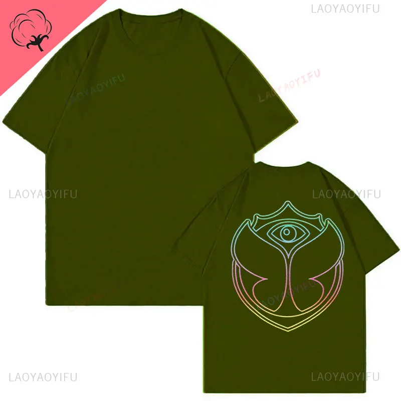 2025 Tomorrowlands Music EDC Electric Syllabic Wear Around The Disco Clothes Pure Cotton Man Women T-shirt Round Collar Tops - Image 20