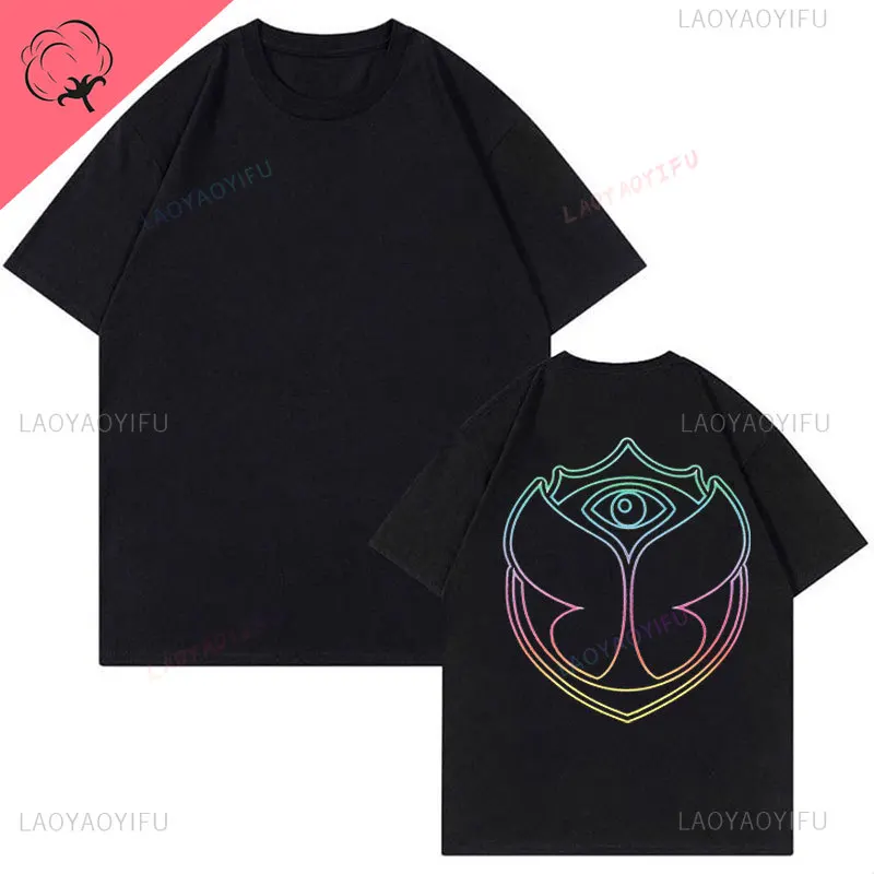 2025 Tomorrowlands Music EDC Electric Syllabic Wear Around The Disco Clothes Pure Cotton Man Women T-shirt Round Collar Tops - Image 27