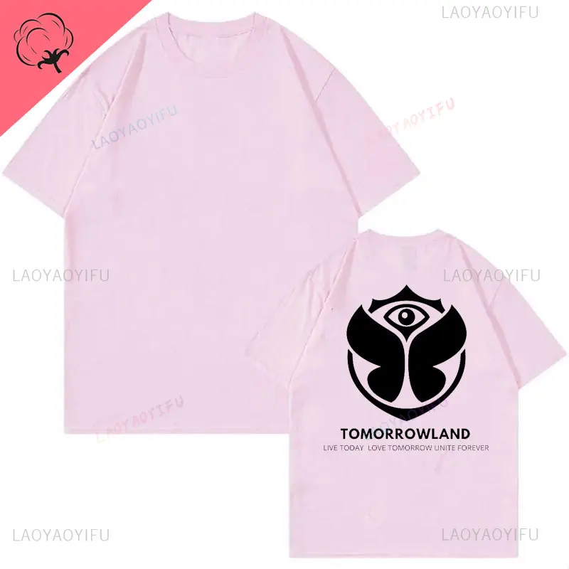 2025 Tomorrowlands Music EDC Electric Syllabic Wear Around The Disco Clothes Pure Cotton Man Women T-shirt Round Collar Tops - Image 30