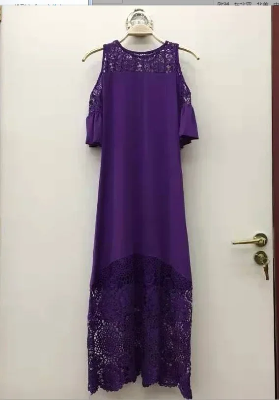 2025 Women's Lace Stitching Ruffle Short-Sleeved Strapless Dress Elegant Ladies' Summer Evening Club Party Dresses Woman Vestido - Image 9