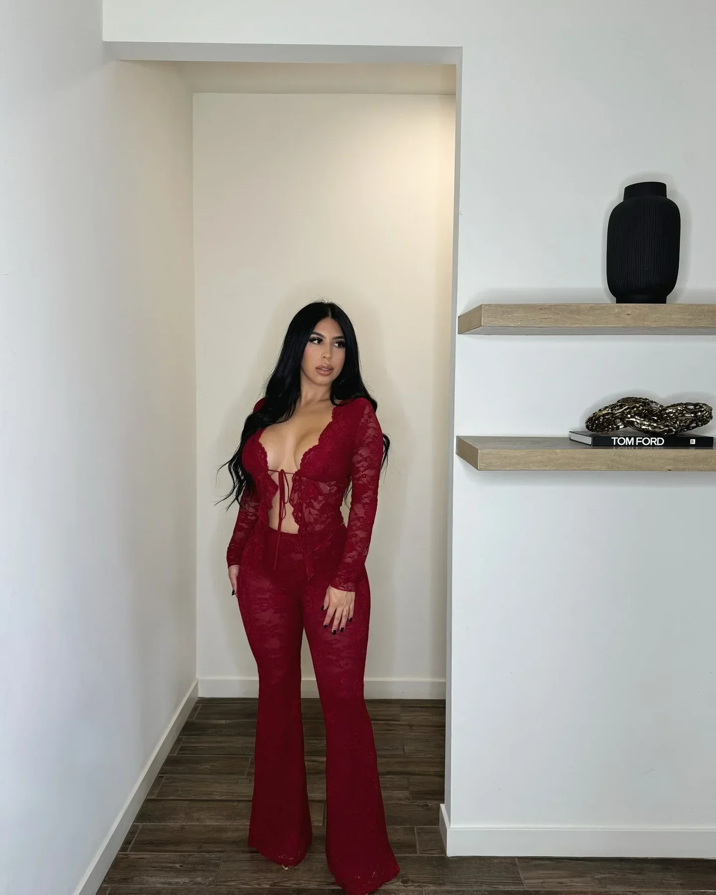 2025 Women's Set Long Sleeve Lace See Through Shirt + Long Pants Street Evening Sexy Two 2Piece Sets Outfits Tracksuit - Image 11