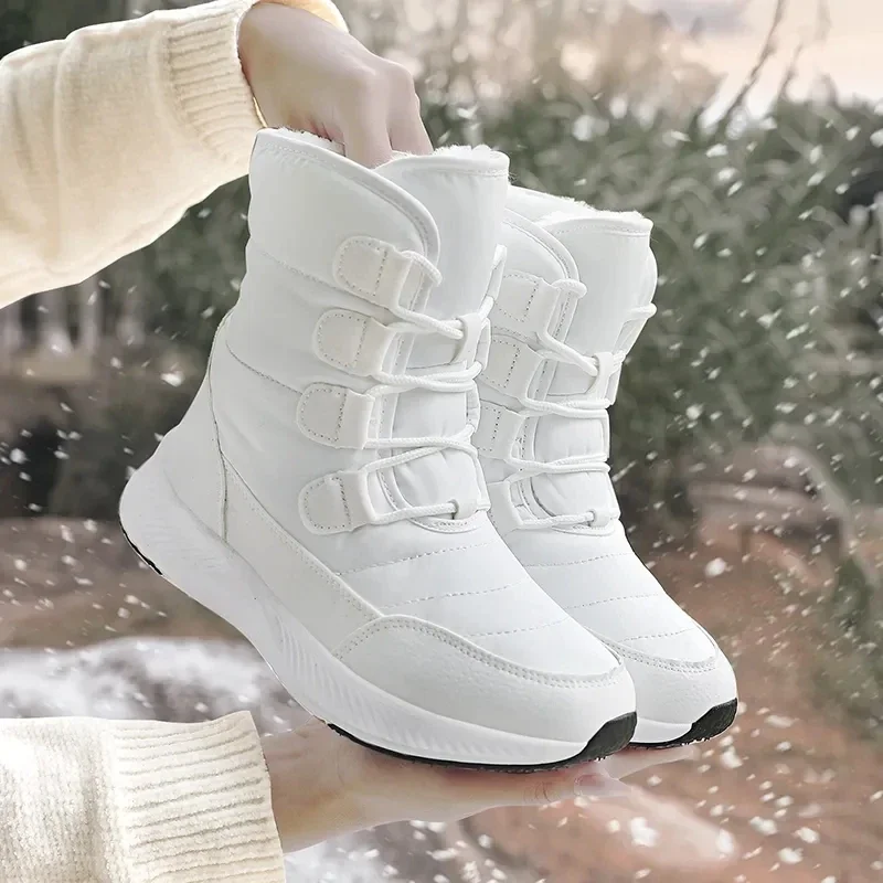 2025 Women's Shoes Winter Fashion Ankle Boots Women Keep Warm Female Lace Up Waterproof Boots Ankle Shoes Street Nurse Boots - Image 3