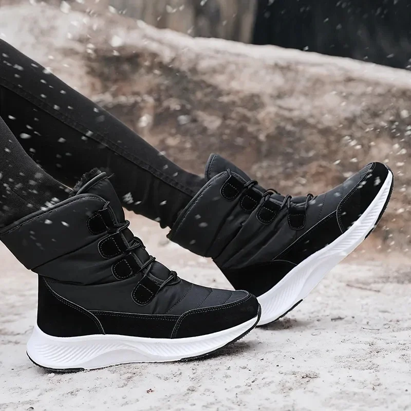 2025 Women's Shoes Winter Fashion Ankle Boots Women Keep Warm Female Lace Up Waterproof Boots Ankle Shoes Street Nurse Boots - Image 4