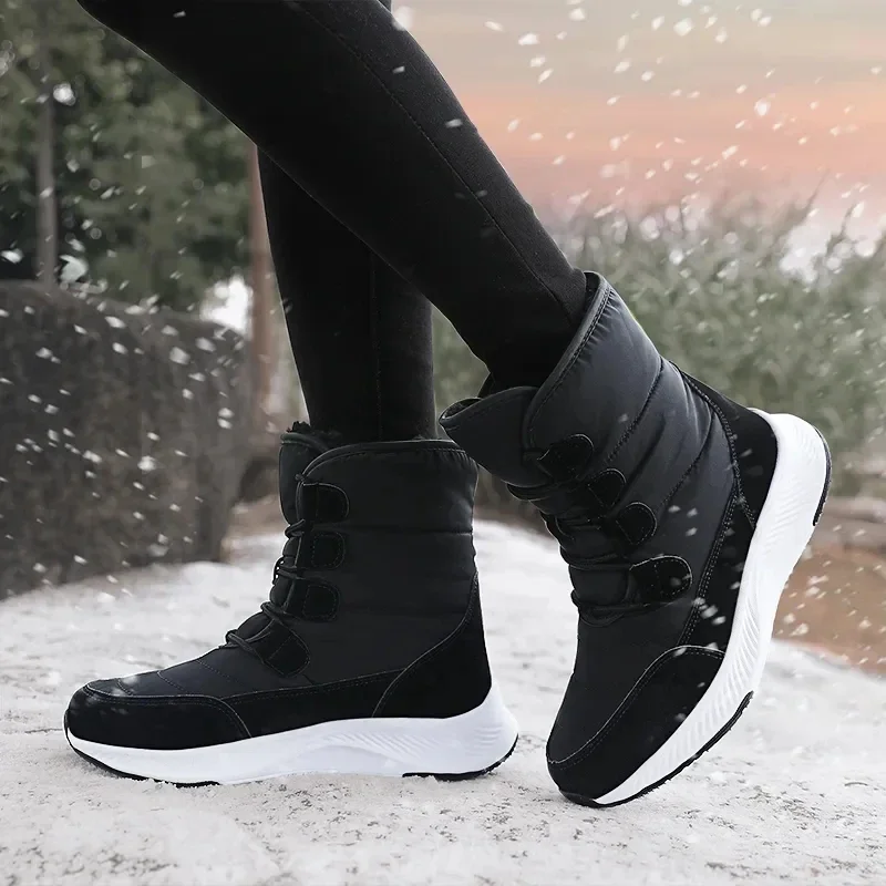 2025 Women's Shoes Winter Fashion Ankle Boots Women Keep Warm Female Lace Up Waterproof Boots Ankle Shoes Street Nurse Boots - Image 6