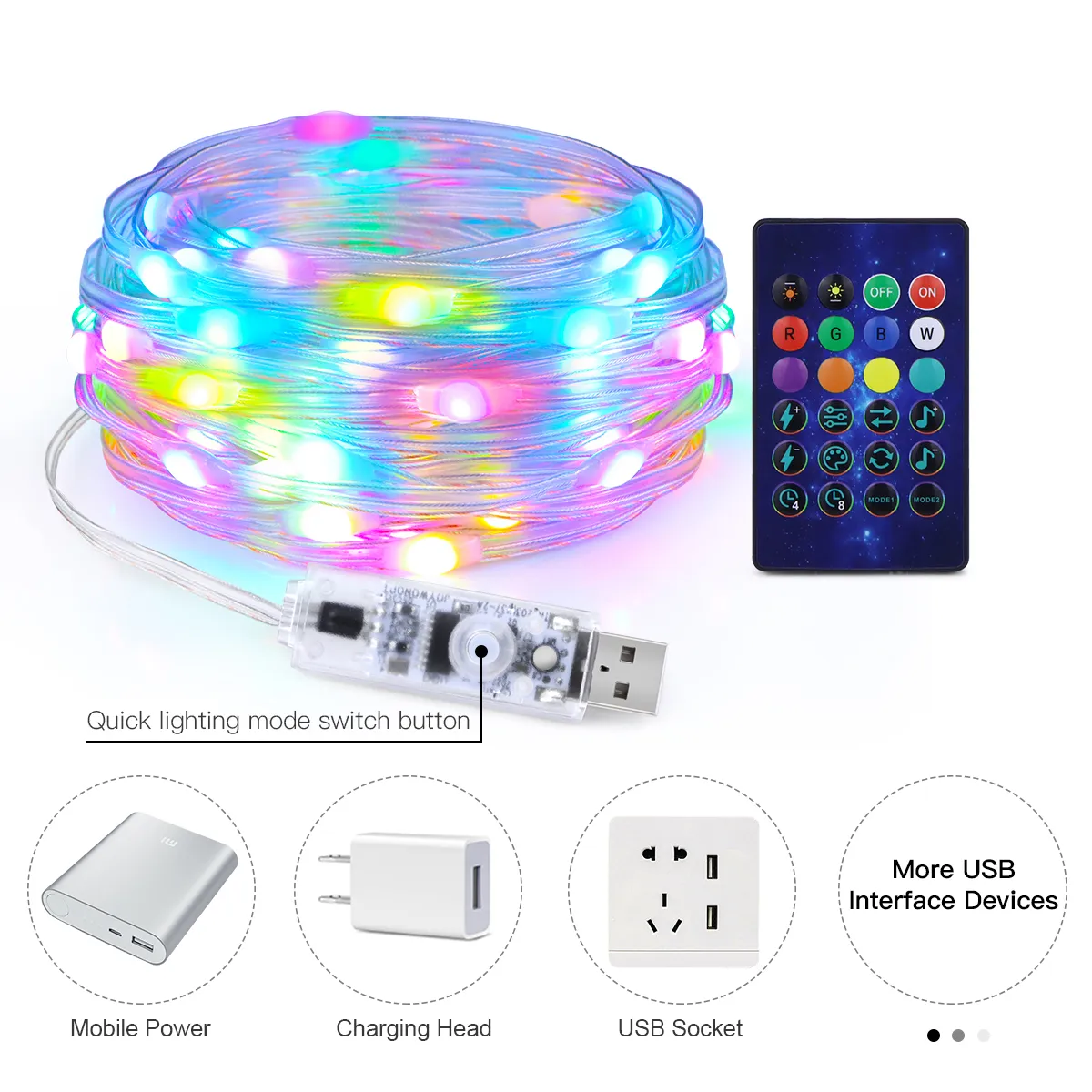 20M 10M 5M LED Christmas Lights Fairy String Light Smart Bluetooth Addressable Curtain Lights Garland Festoon Home Party Decor - Image 2