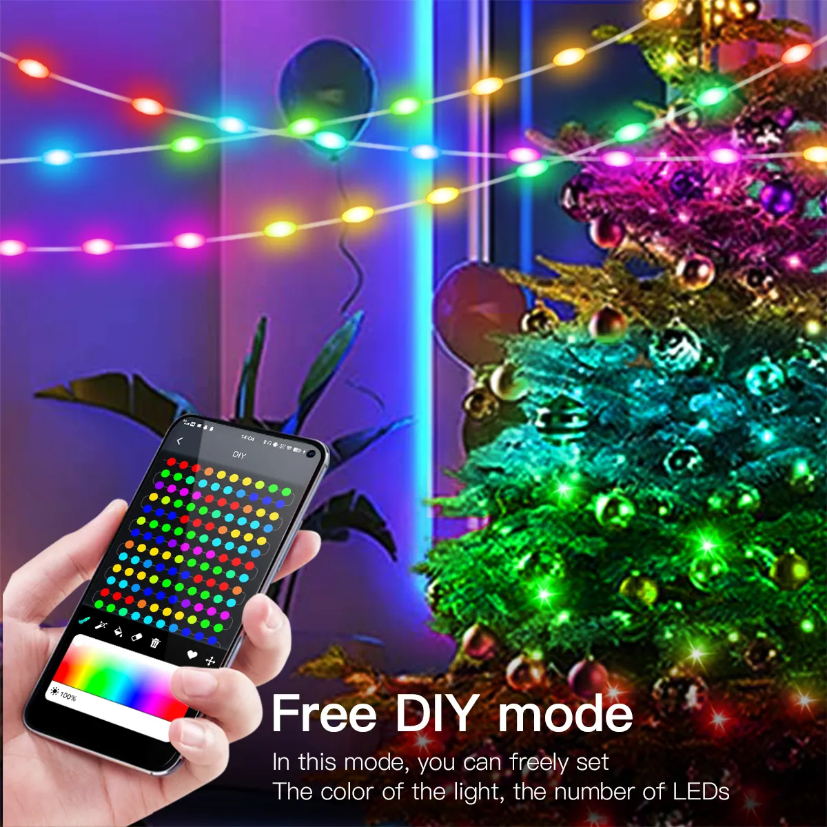 20M 10M 5M LED Christmas Lights Fairy String Light Smart Bluetooth Addressable Curtain Lights Garland Festoon Home Party Decor - Image 3