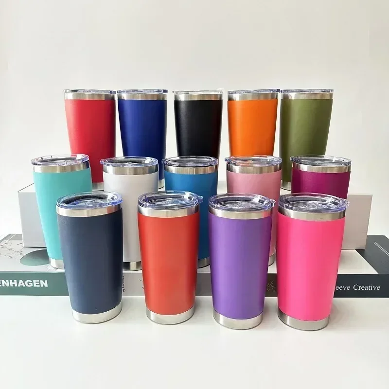 20oz High Color Double Layer Stainless Steel Insulated Cup Car Cup Ice Cream Cup Beer Cup Outdoor Portable Water Cup - Image 2