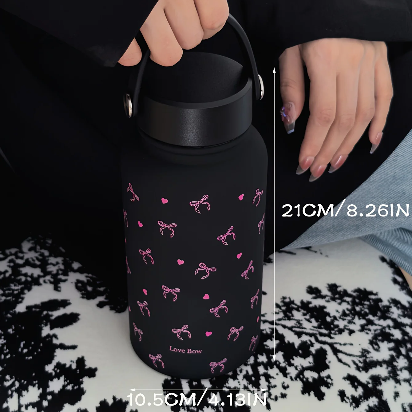 22oz 650ml Insulated Stainless Steel Water Bottle - Sports Water Bottles with Silicone Coating, Double-Wall Thermal Insulation, Leak-Proof Design, Carrying Handle, and Thermal Coffee Cup Function - Ideal for Outdoor Enthusias - Image 3