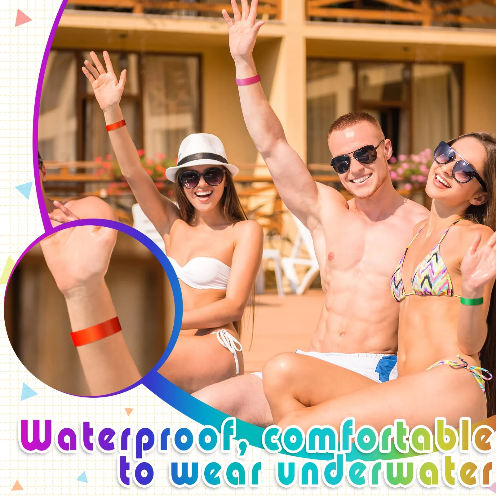 2400 Pack Paper Wristbands Bulk Neon Color Wrist Bands Waterproof Party Hand Bands Lightweight Adhesive Wristbands for Concert Events Party Identification Wristbands(Fresh Colors) - Image 4