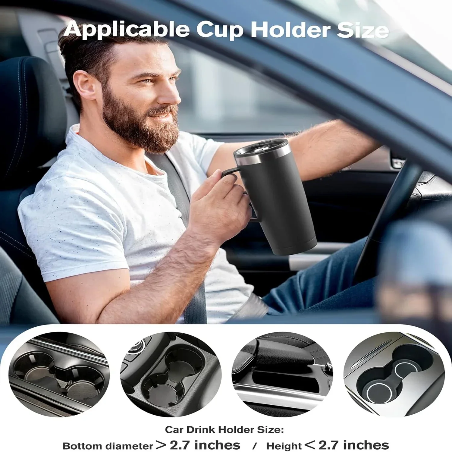 24oz Stainless Steel Insulated Cup Vacuum Thermal Mug Tumbler Coffee Mug Beer Cup with Handle Double Wall Office Vacuum Flasks - Image 6