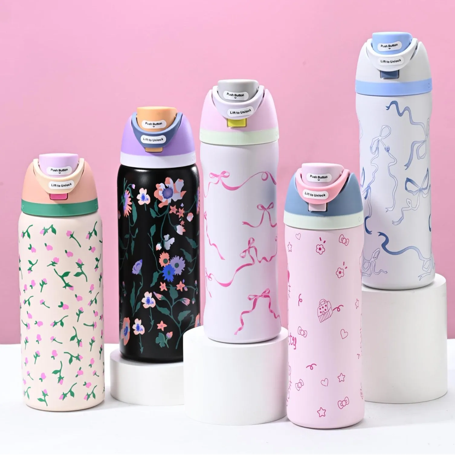 24oz Stainless Steel Insulated Cup with Straw Vacuum Thermos Mug for Coffee Iced Drinks Hot/Cold Double Wall Tumbler - Image 3