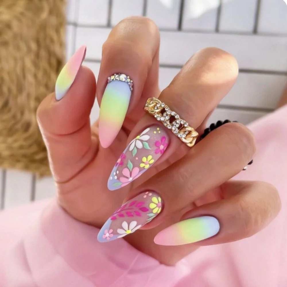 24Pcs Detachable Almond False Nails with Pearl Decoration Elegant Designs French Fake Nails Full Nail Art Tips Press On Nails - Image 10